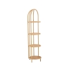Round Corner Bookshelf in Rattan and Metal, 4 Shelves - Panama Offers