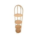 Round Corner Bookshelf in Rattan and Metal, 4 Shelves - Panama Sale
