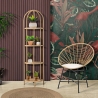 Round Corner Bookshelf in Rattan and Metal, 4 Shelves - Panama On Sale