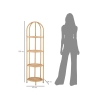 Round Corner Bookshelf in Rattan and Metal, 4 Shelves - Panama Bulk Discounts