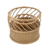 Set of 2 Round Metal and Rattan Plant Stands Panama Sale