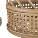 Set of 2 Round Metal and Rattan Plant Stands Panama Catalog