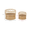Set of 2 Round Metal and Rattan Plant Stands Panama Bulk Discounts