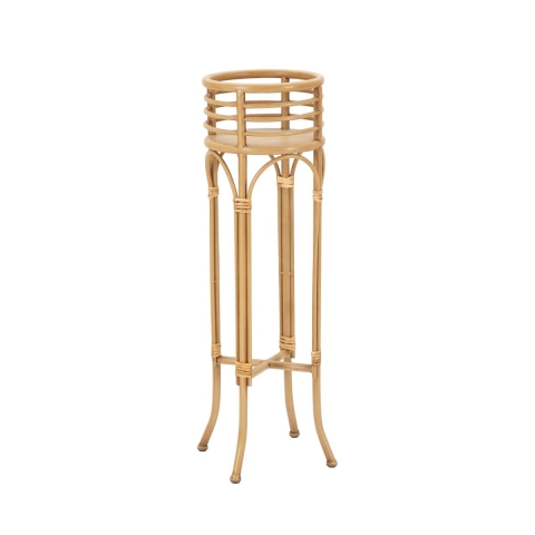 Panama Stand Round Plant Pot Holder with Metal and Rattan Base Promotion