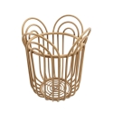 Round Metal and Woven Rattan Bamboo Plant Stand Panama Offers