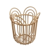 Round Metal and Woven Rattan Bamboo Plant Stand Panama Offers