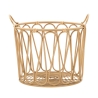 Boho Chic Round Metal and Rattan Storage Basket Panama Promotion