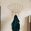 Wall-Mounted Metal and Rattan Coat Rack with 3 Hooks, Panama On Sale