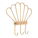 Wall-Mounted Metal and Rattan Coat Rack with 3 Hooks, Panama Offers