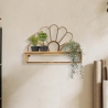 Panama Metal and Rattan Wall Shelf with Hanging Rod On Sale