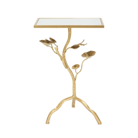 Tisty Square Metal Coffee Table with Gold Finish and Mirrored Top Promotion