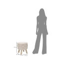 Round Fabric Upholstered Stool with Wooden Legs Damasco Choice Of