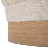Round Upholstered Fabric Pouf with Wood Base 40x40 Damasco Offers