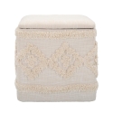 Damask Fabric Square Storage Ottoman 40x40cm Sale