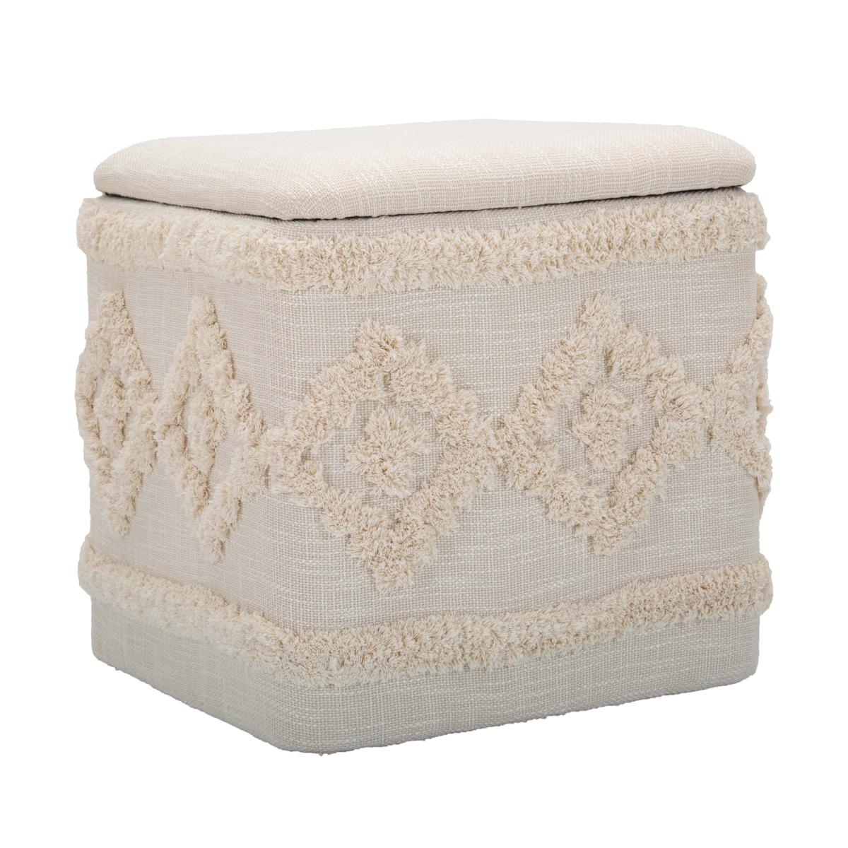 Damask Fabric Square Storage Ottoman 40x40cm Promotion