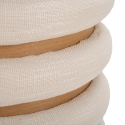 Round Storage Ottoman in Wood and Boho Chic Fabric - Damasco Line Catalog