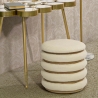 Round Storage Ottoman in Wood and Boho Chic Fabric - Damasco Line On Sale