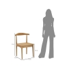 Set of 2 Wooden Kitchen Chairs with Woven Rattan Seat Japan Characteristics