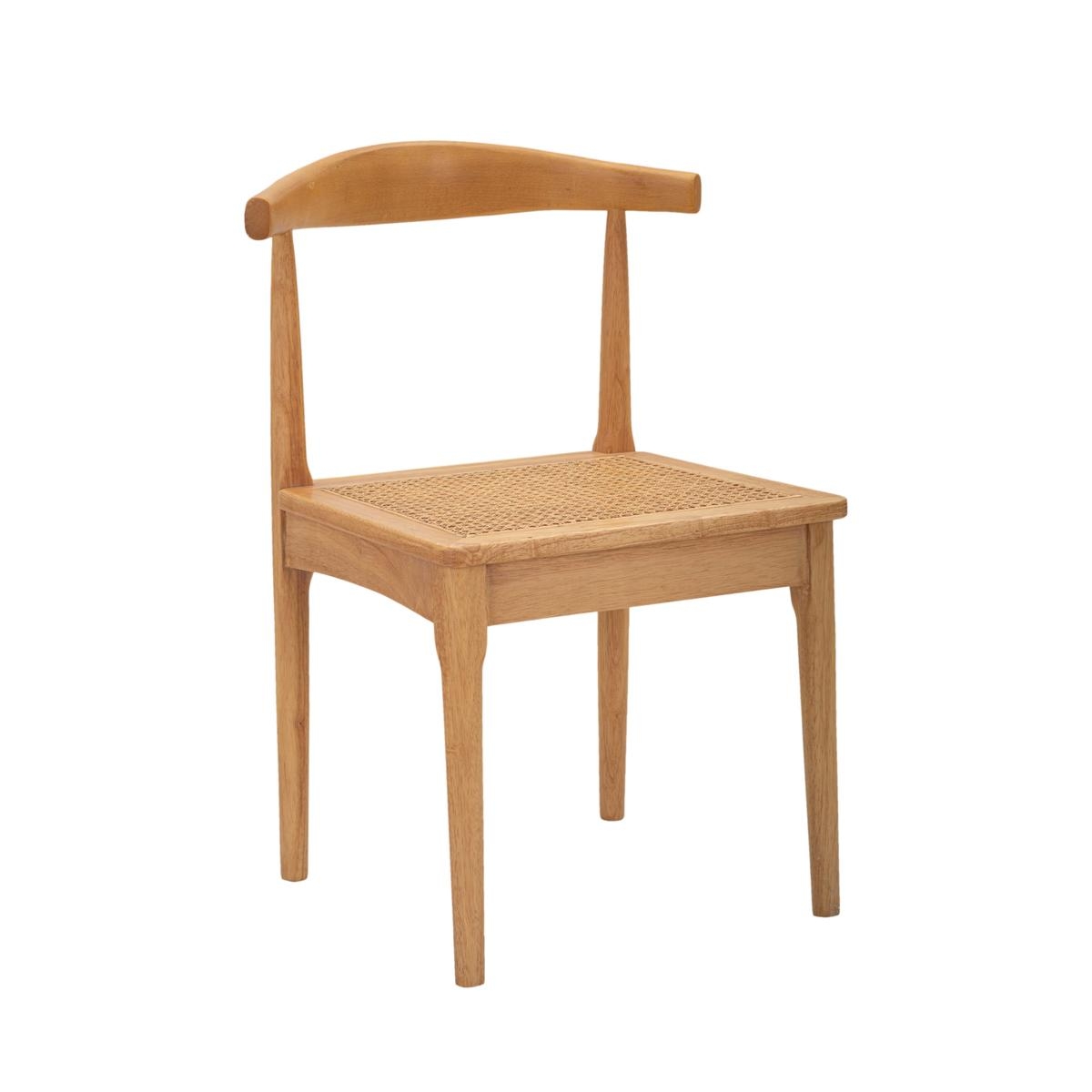 Set of 2 Wooden Kitchen Chairs with Woven Rattan Seat Japan Promotion