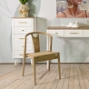 Set of 2 Wooden Kitchen Chairs with Woven Rattan Backrest Japan On Sale