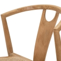 Set of 2 Wooden Kitchen Chairs with Woven Rattan Backrest Japan Choice Of