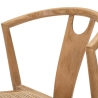 Set of 2 Wooden Kitchen Chairs with Woven Rattan Backrest Japan Choice Of