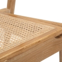 Set of 2 Wooden Kitchen Chairs with Woven Rattan Backrest Japan Model