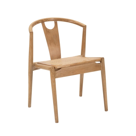 Set of 2 Wooden Kitchen Chairs with Woven Rattan Backrest Japan Promotion