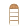 Panama Round Wall-Mounted Metal and Rattan Bookshelf with 4 Shelves Offers