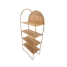 Panama Round Wall-Mounted Metal and Rattan Bookshelf with 4 Shelves Discounts
