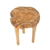 Handcrafted Teak Wood Stool in Natural Ethnic Style Kursi Offers