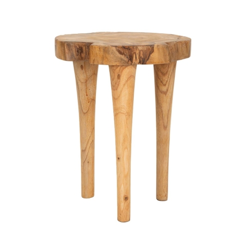 Handcrafted Teak Wood Stool in Natural Ethnic Style Kursi Promotion