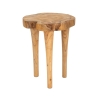Handcrafted Teak Wood Stool in Natural Ethnic Style Kursi Sale