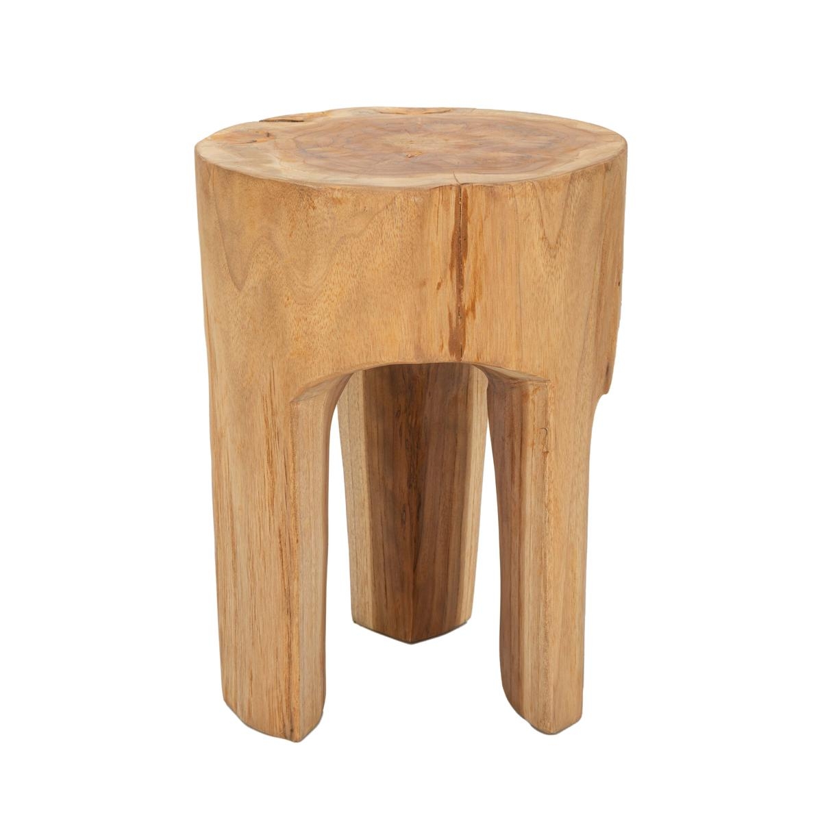 Handcrafted Teak Wood Stool, Ethnic Style Stold