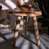 Handcrafted Teak Wood Stool, Ethnic Style Budut On Sale
