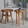 Handcrafted Teak Wood Stool, Rustic Ethnic Style Sel On Sale