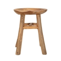 Sel Slim Teak Wood Stool, Ethnic Natural Design Offers