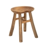 Sel Slim Teak Wood Stool, Ethnic Natural Design Promotion