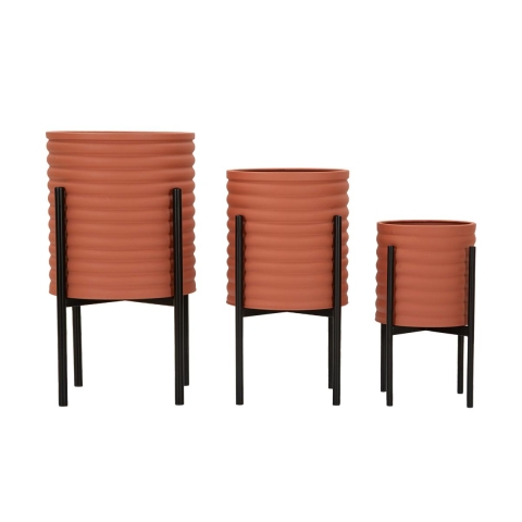 Set of 3 Modern Round Metal Plant Stands in Assorted Colors - Milly Tris Promotion