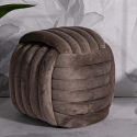 Softy Modern Velvet Padded Woven Design Pouf Catalog