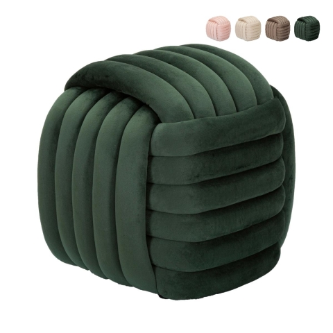Softy Modern Velvet Padded Woven Design Pouf Promotion
