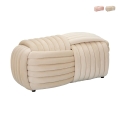 Modern Velvet Woven Bench Pouf 90x45x45cm Softy Promotion