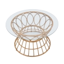 Round Rattan and Glass Coffee Table 75x44.5cm Panama Circle Offers