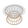 Round Rattan and Glass Coffee Table 75x44.5cm Panama Circle Offers