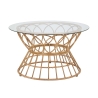 Round Rattan and Glass Coffee Table 75x44.5cm Panama Circle Promotion