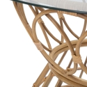 Round Rattan and Glass Coffee Table 75x44.5cm Panama Circle Discounts