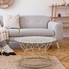 Round Rattan and Glass Coffee Table 75x44.5cm Panama Circle On Sale