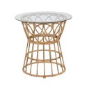 Round Rattan Table with Glass Top 50x50cm Panama Circle Promotion