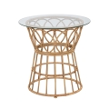 Round Rattan Table with Glass Top 50x50cm Panama Circle Promotion