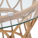 Round Rattan Table with Glass Top 50x50cm Panama Circle Sale